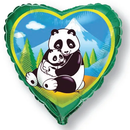И 9"/23см Мини Сердце Панды / Pandas / 1 шт /