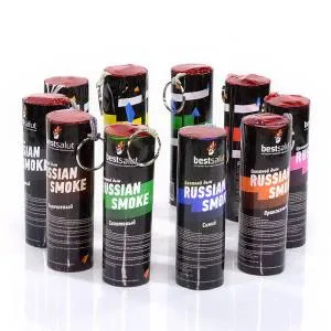 Цветной дым Russian Smoke с чекой Розовый, 1 шт. (Россия)