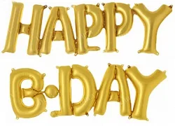F 14"/36 см Надпись "Happy B-Day, Pолото, 1 шт. / Китай