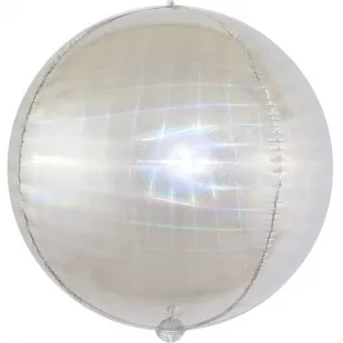 К 24"/61см Сфера 3D , Искрящаяся иллюзия, Серебро,1 шт. (Китай)