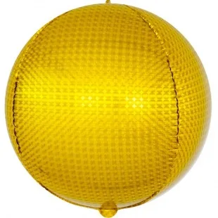 К 24"/61см Сфера 3D ,Стерео, Золото,голография,1 шт. (Китай)